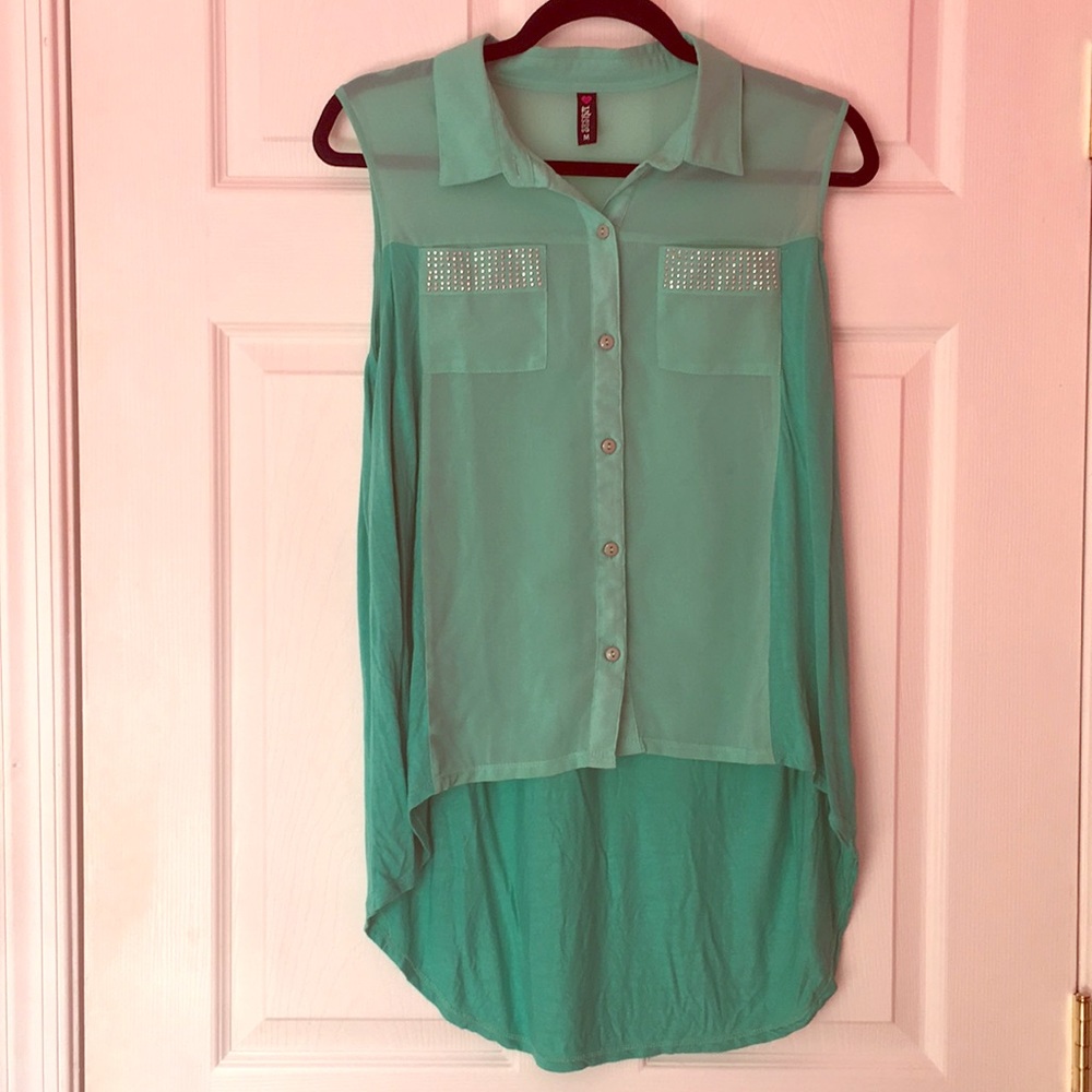 Pretty Sheer High-Low Blouse